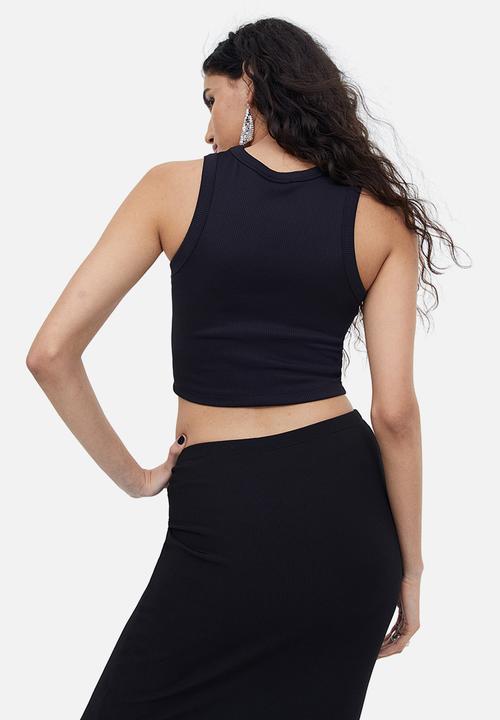 H&M - Cropped vest top - black