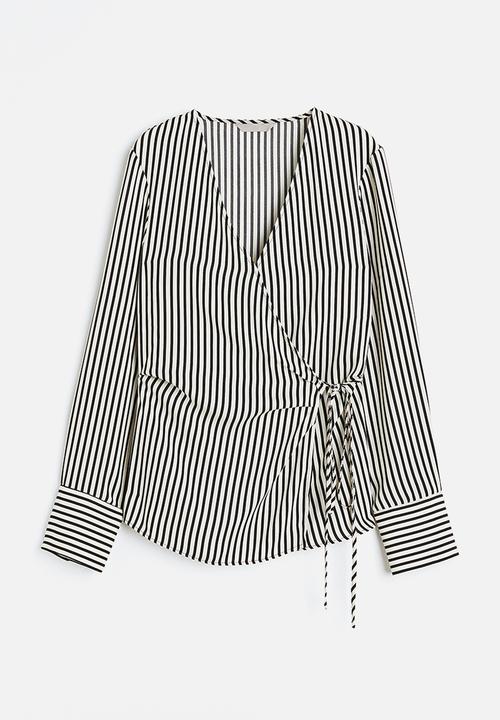 H&M - Wrap blouse - cream/striped