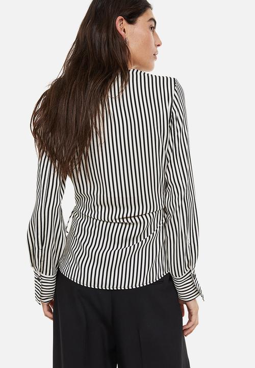 H&M - Wrap blouse - cream/striped