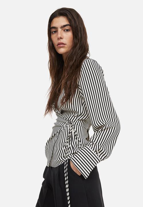 H&M - Wrap blouse - cream/striped