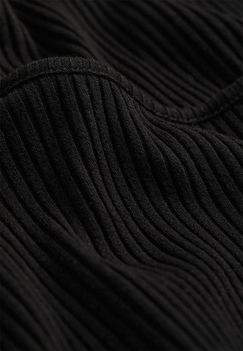 H&M - Ribbed jersey top - black