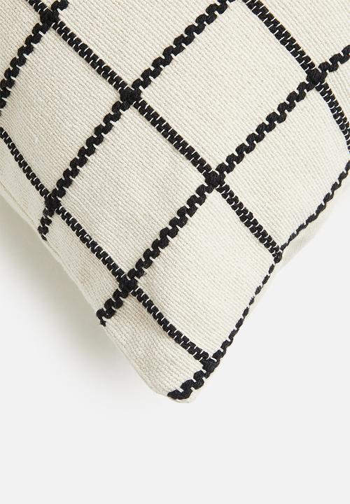 Sixth Floor - Zewa embroidered cushion cover - black & white