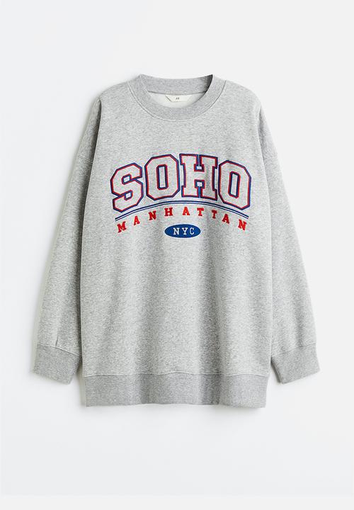 H&M - Printed sweatshirt - light grey marl/soho 