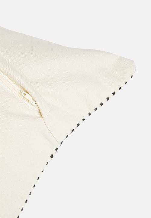Sixth Floor - Tanok embroidered cushion cover - black