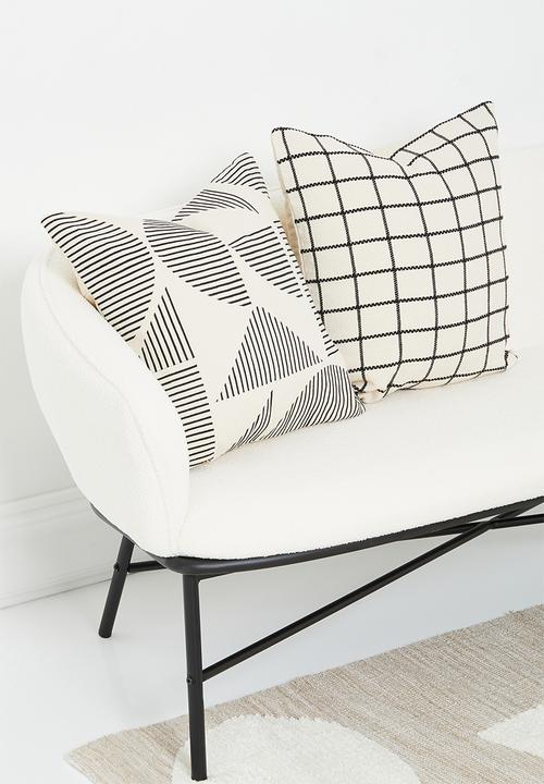 Sixth Floor - Tanok embroidered cushion cover - black