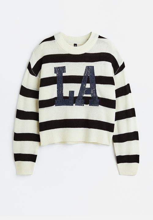 H&M - Jumper - black/striped