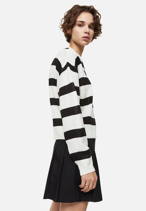 H&M - Jumper - black/striped