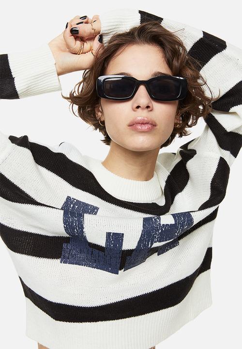 H&M - Jumper - black/striped