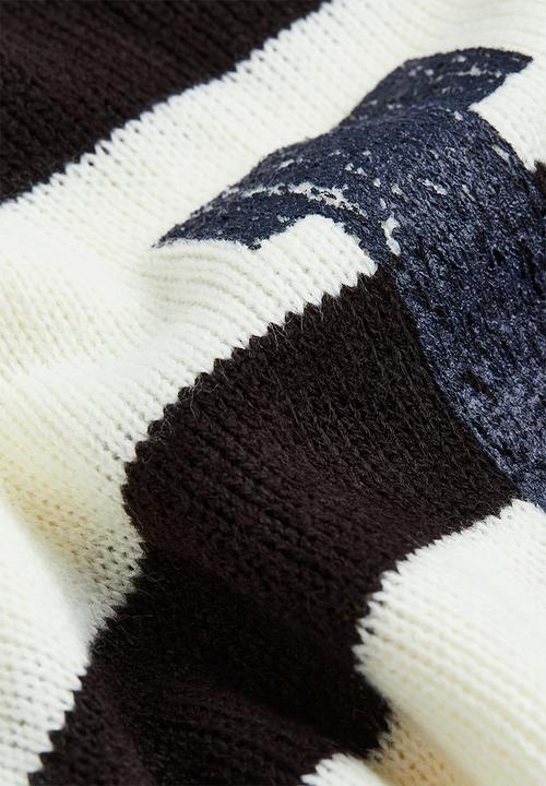 H&M - Jumper - black/striped