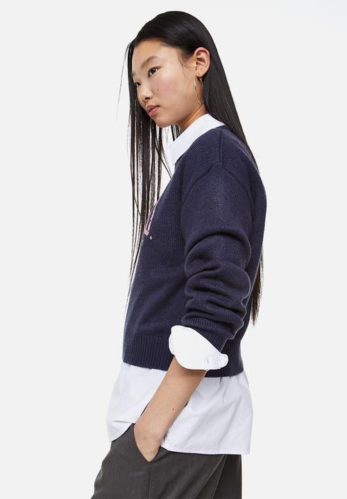 H&M - Motif-front jumper - dark blue/harvard university
