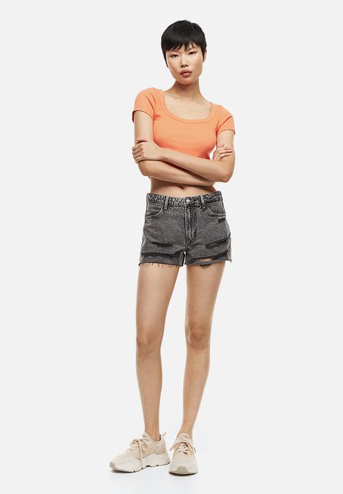 H&M - Ribbed cotton top - orange