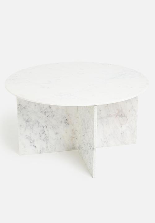 Sixth Floor - Aria marble coffee table - white
