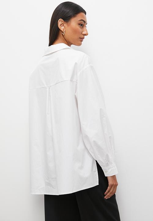Superbalist - Oversized side slit shirt - white