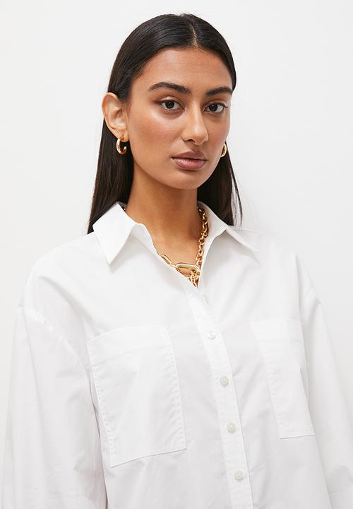 Superbalist - Oversized side slit shirt - white
