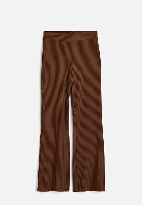 H&M - Flared ribbed leggings - brown