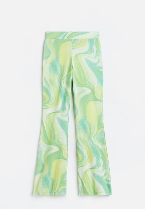 H&M - Flared ribbed leggings - green