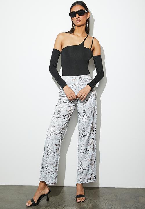 VELVET - Cut out asymmetrical bodysuit - black