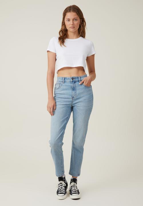 Cotton On - Stretch Mom Jean - Sea Blue