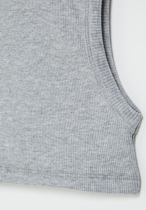 Rebel Republic - Girls Ribbed tank -grey