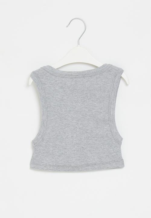 Rebel Republic - Girls Ribbed tank -grey