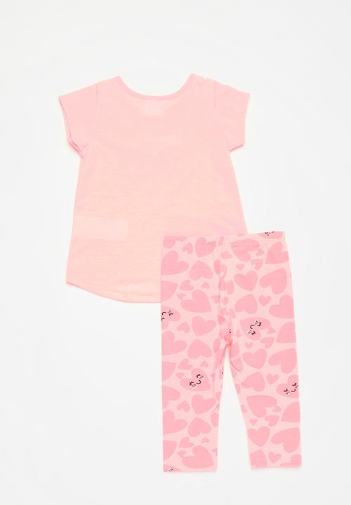 Quimby - Set single jersey blouse and elastane jersey legging - pink