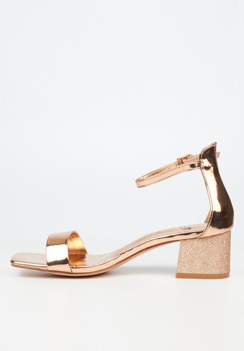 Butterfly Feet - Shimmer 1 block heel - rose gold