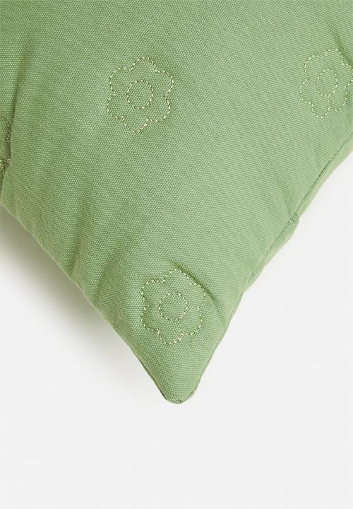 Sixth Floor - Gadello embroidered cushion cover - mint