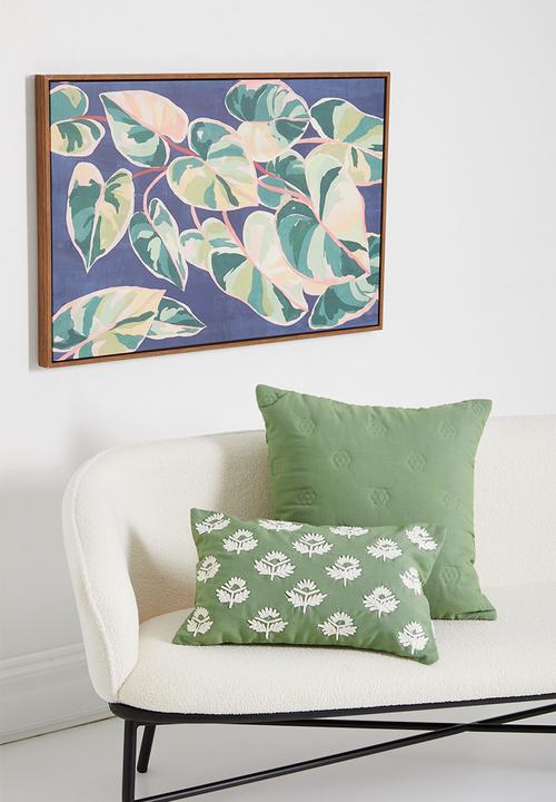 Sixth Floor - Gadello embroidered cushion cover - mint