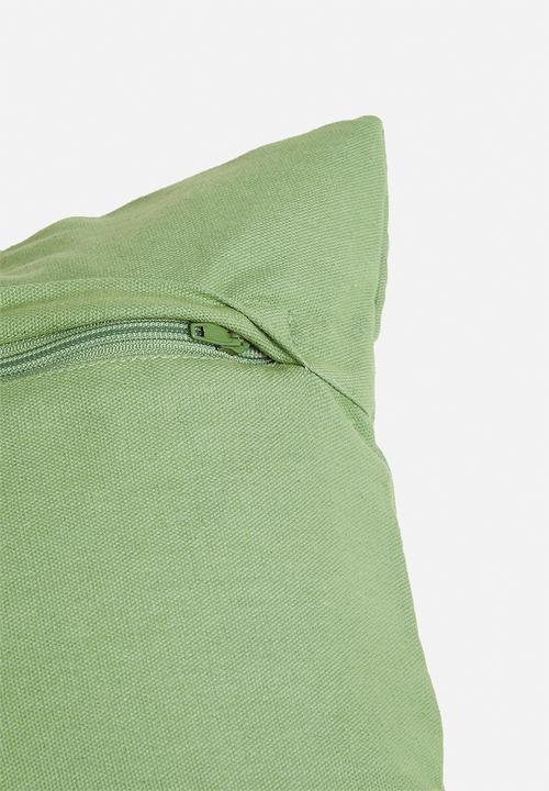 Sixth Floor - Shuri embroidered cushion cover- green