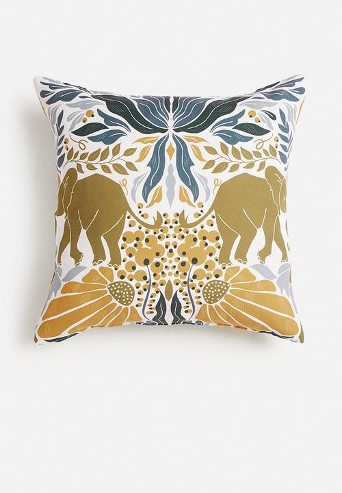 Fabric Bank  - Elephants cushion cover - multi