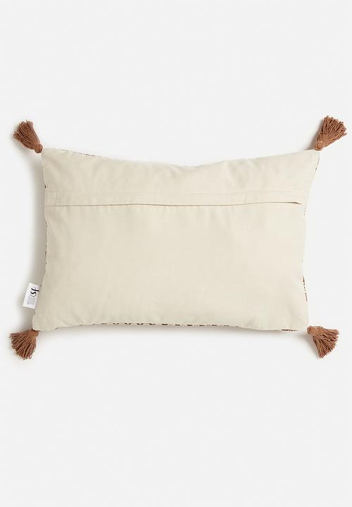 Sixth Floor - Nymph block print cushion cover- rust