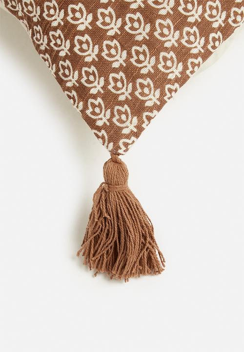 Sixth Floor - Nymph block print cushion cover- rust