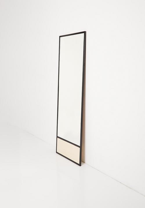 Native Decor - Stand tall rectangle mirror - black