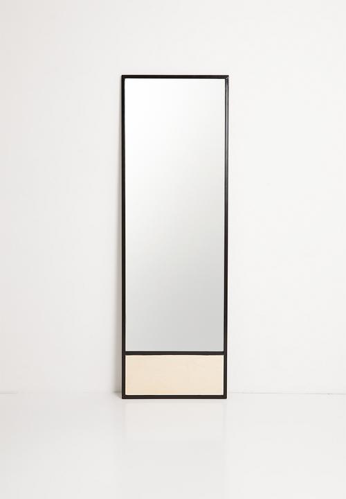 Native Decor - Stand tall rectangle mirror - black