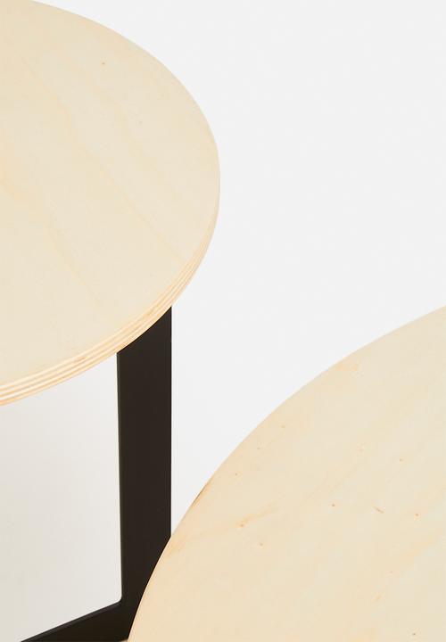 Native Decor - Round nested side tables - black