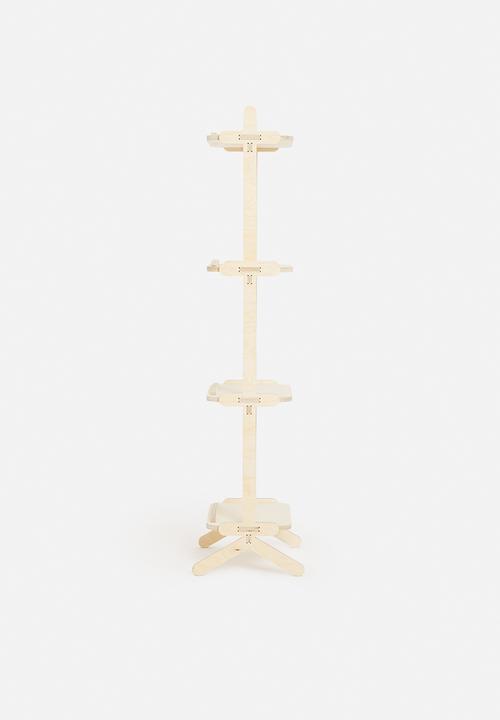 Native Decor - Splayed 4-tier shelf - natural