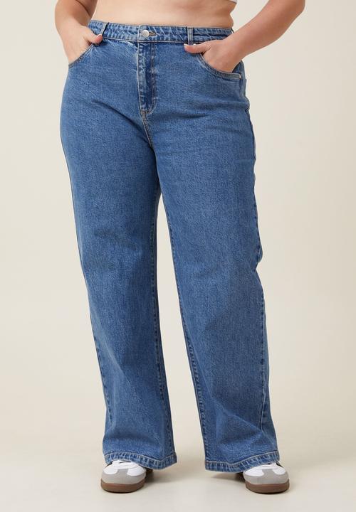 Cotton On - Plus stretch wide leg jean - sea blue