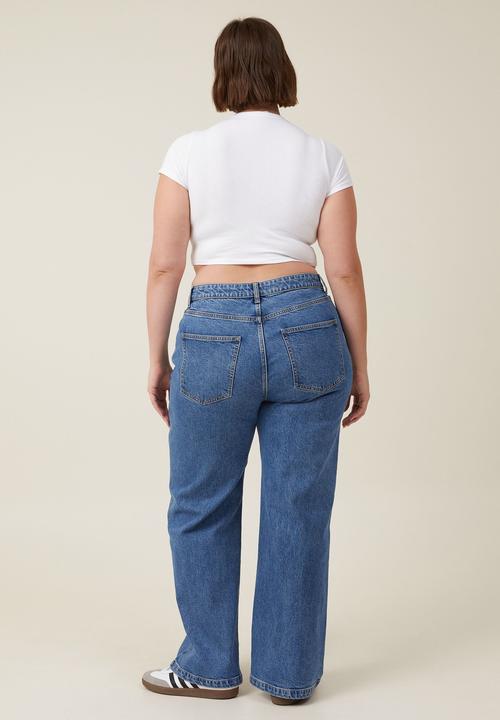 Cotton On - Plus stretch wide leg jean - sea blue