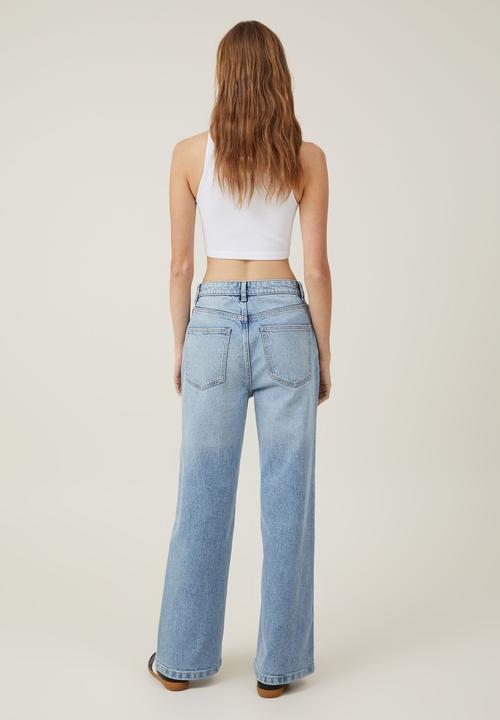 Cotton On - Stretch wide leg jean - bells blue