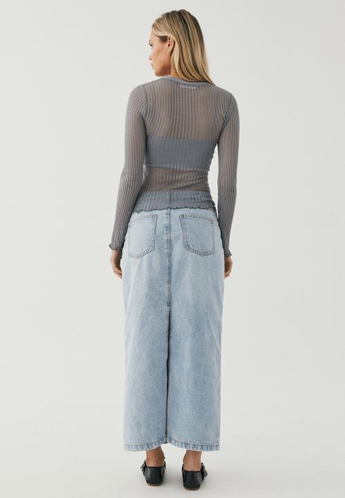 Supré  - Mila open knit top - moonlight grey