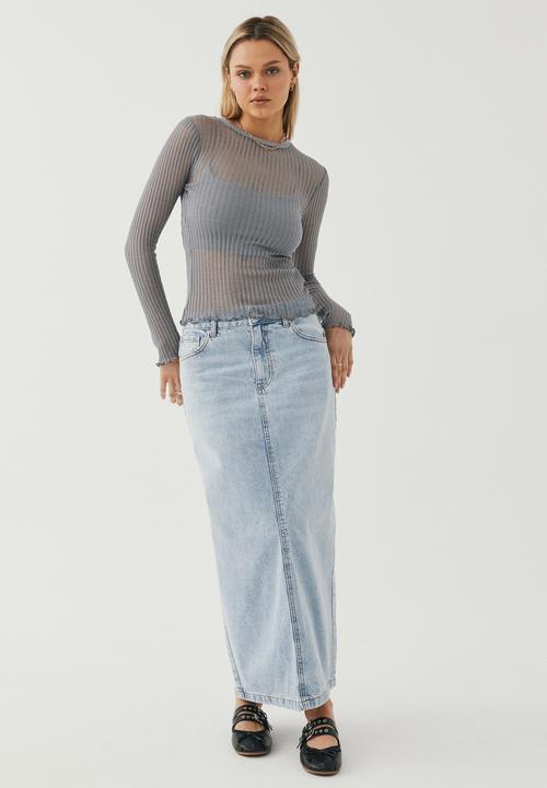 Supré  - Mila open knit top - moonlight grey