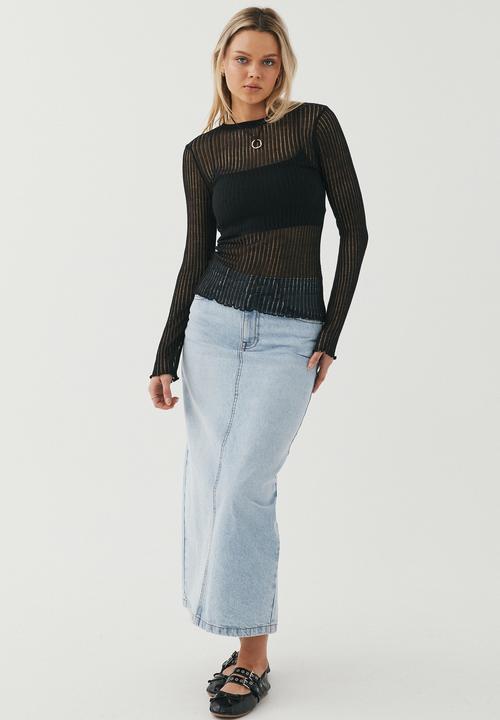Supré  - Mila open knit top - black