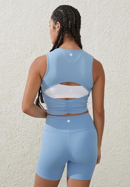 Cotton On - Ultra soft yoga bike short - mediterranean blue