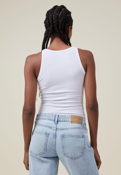 Cotton On - Staple rib scoop neck tank - white