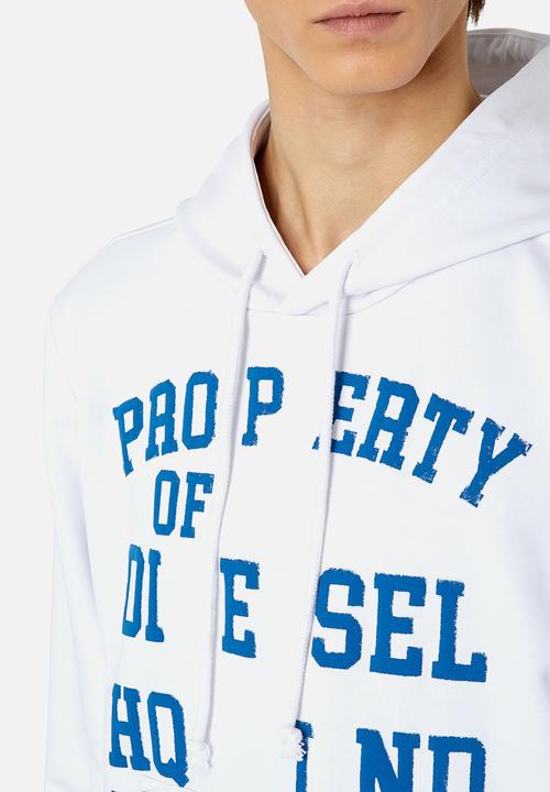 Diesel  - S-ginn-hood-k32 sweatshirt - 100diesel - white