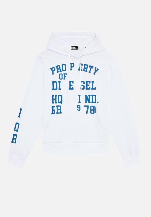 Diesel  - S-ginn-hood-k32 sweatshirt - 100diesel - white