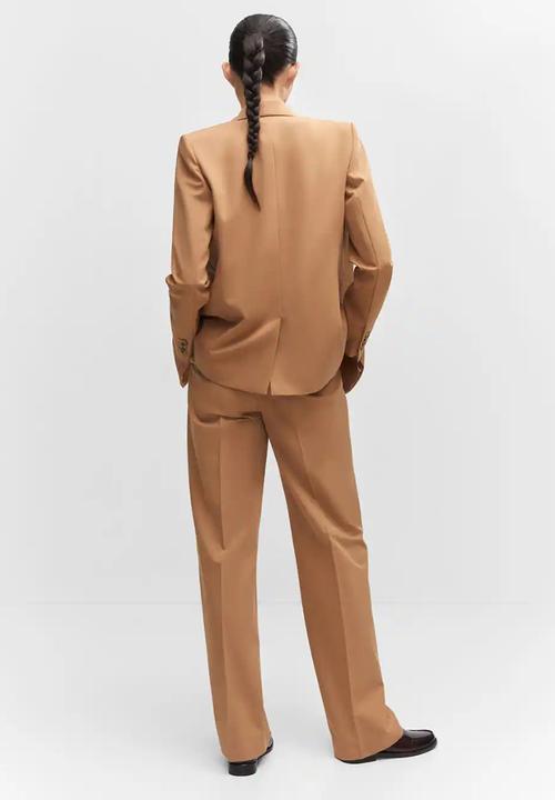 MANGO - Trousers greta - medium brown