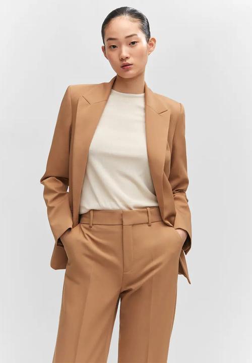 MANGO - Trousers greta - medium brown