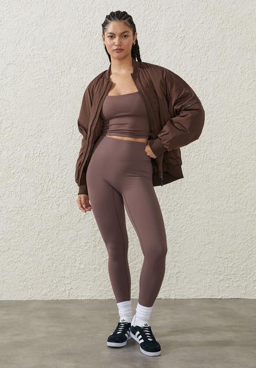 Cotton On - Ultra soft yoga full length tight - deep taupe