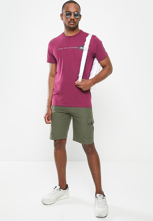 The North Face - M short sleeve never stop exploring tee - boysenberry 